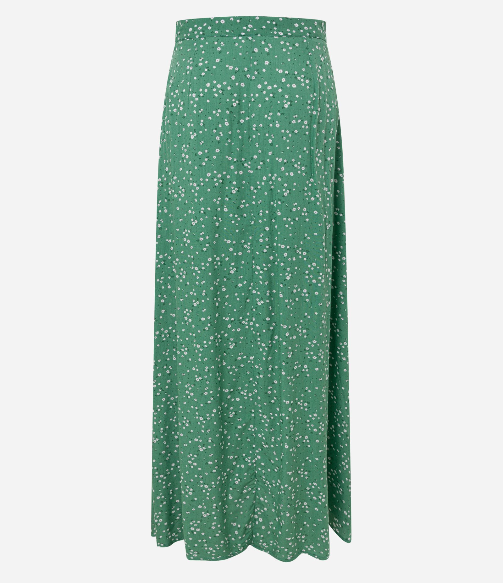 Saia Longa em Viscose Floral Liberty e Abotoamento Frontal Verde 7
