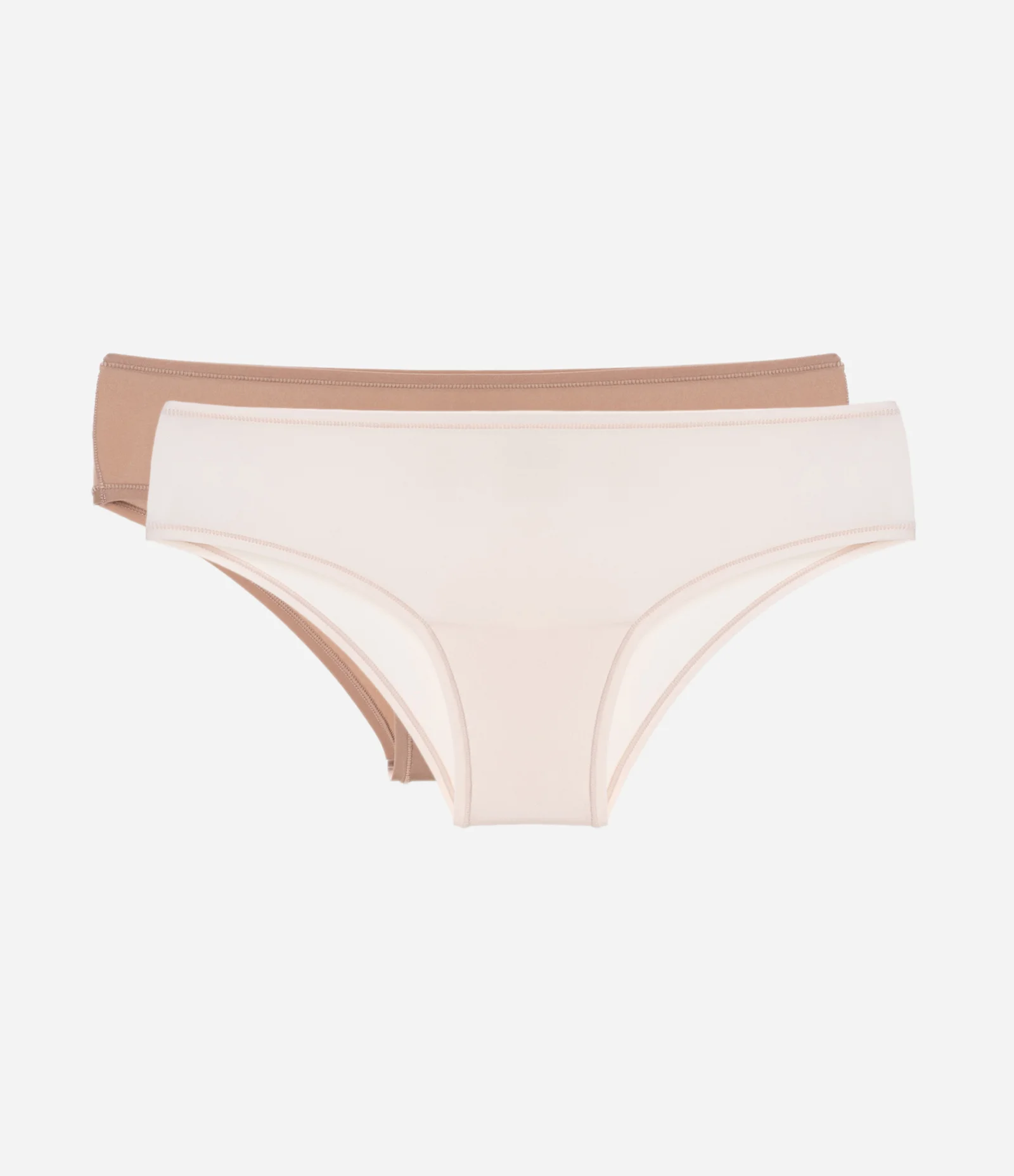 Kit 2 Calcinhas Biquíni em Microfibra Branco/ Bege 1