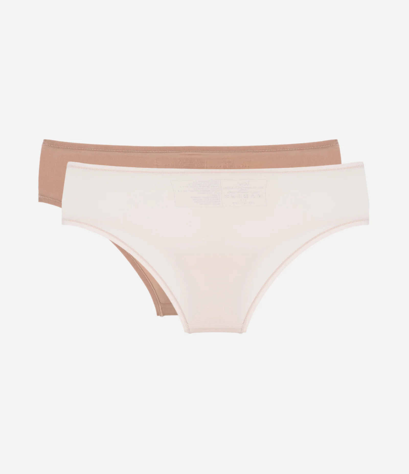 Kit 2 Calcinhas Biquíni em Microfibra Branco/ Bege 2