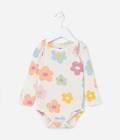 Body Infantil com Estampa Floral - Tam 0 a 18 meses