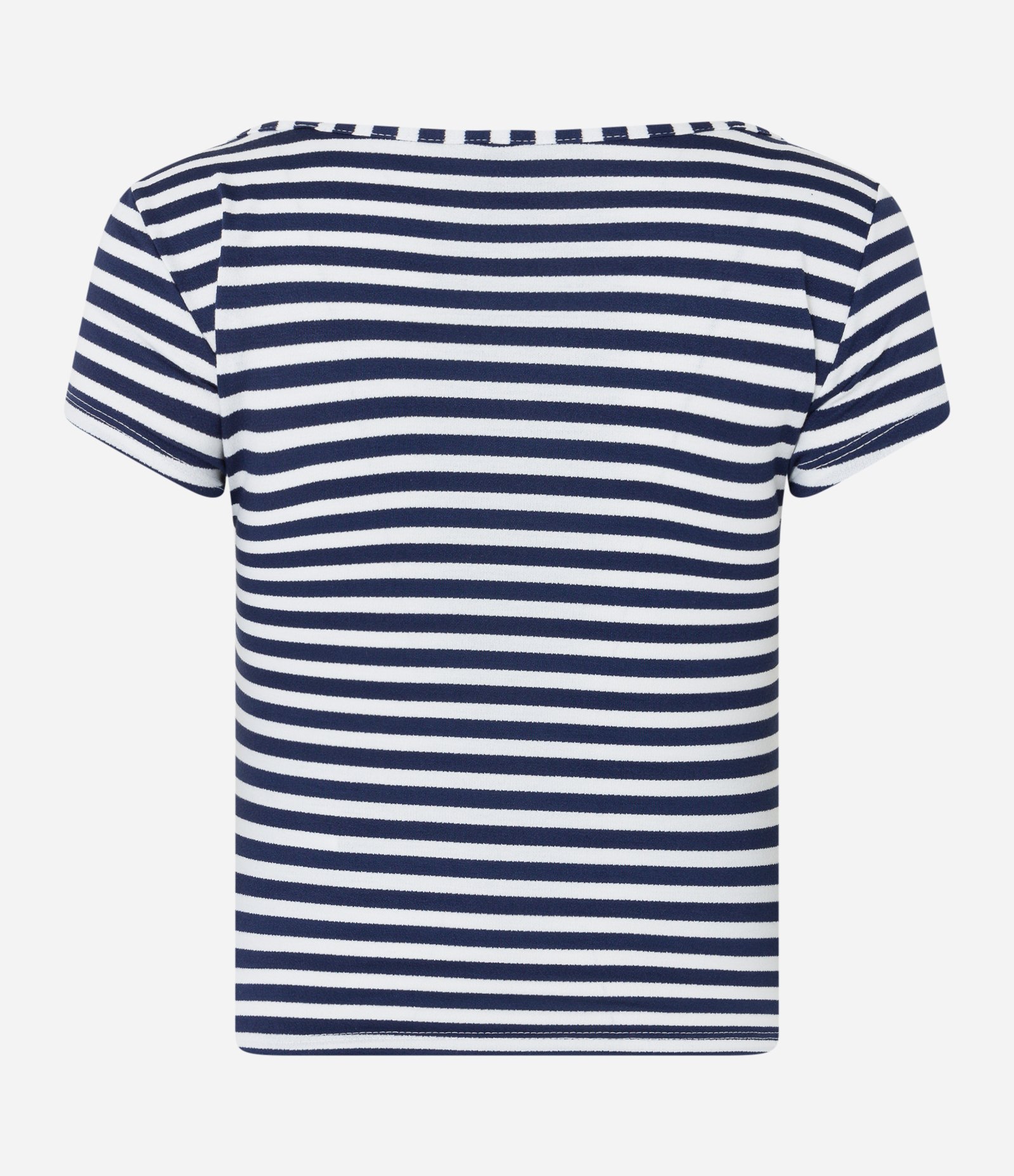 Blusa em Algodão com Listras e Detalhe de Regata Interno Azul Marinho 6