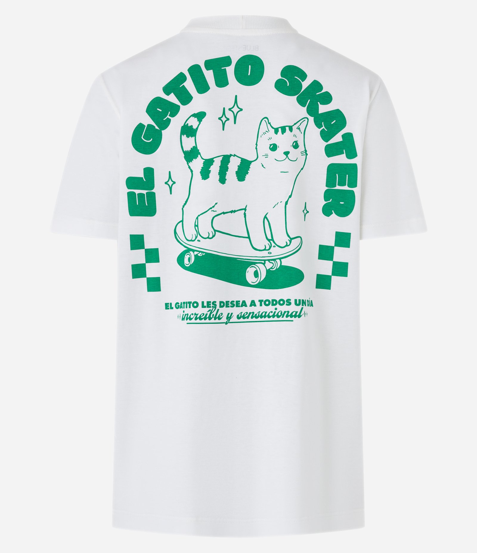 Camiseta Alongada em Algodão com Estampa de Gatinho Skatista Branco 6