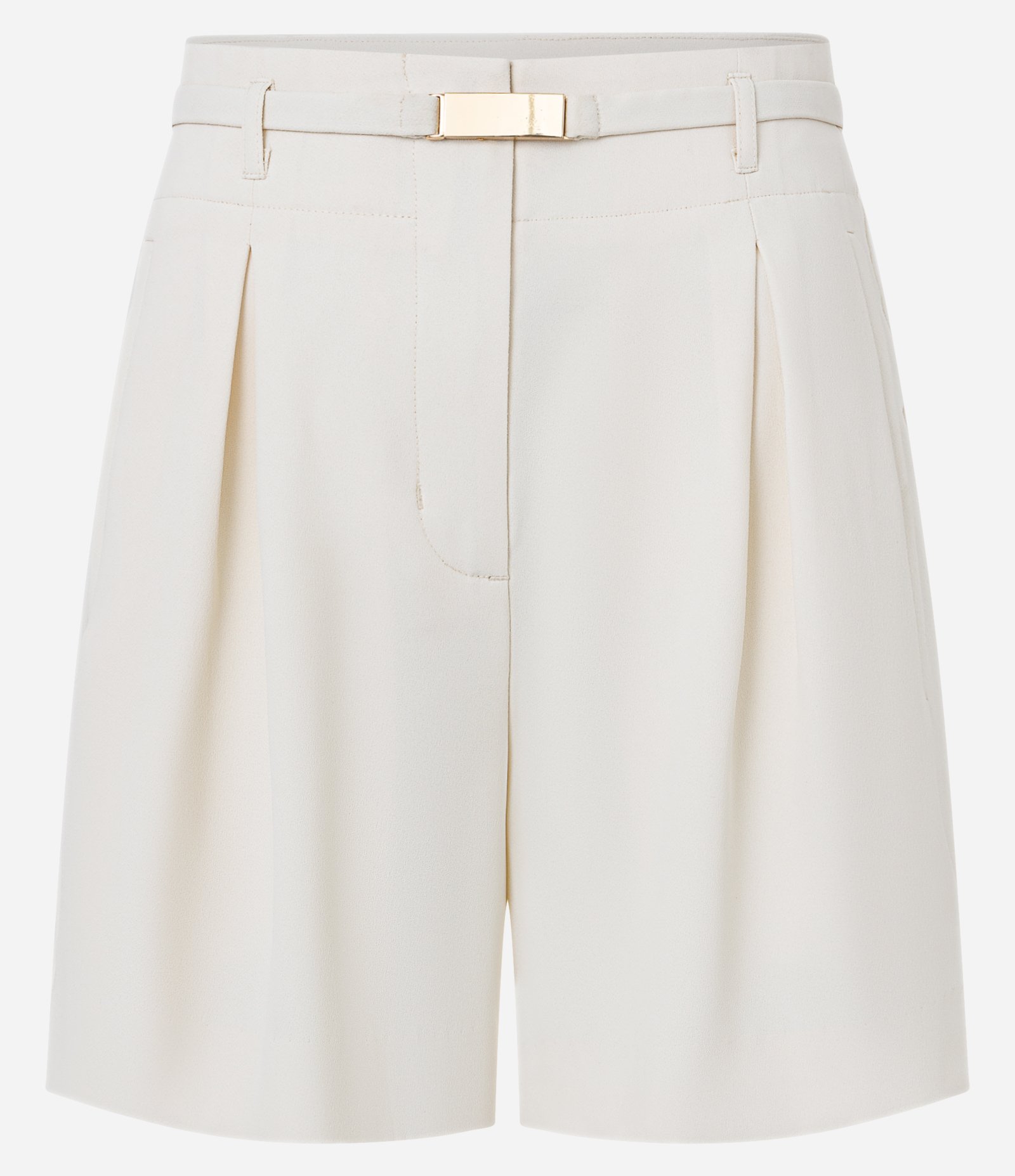 Bermuda em Crepe com Cinto e Pregas Branco 5