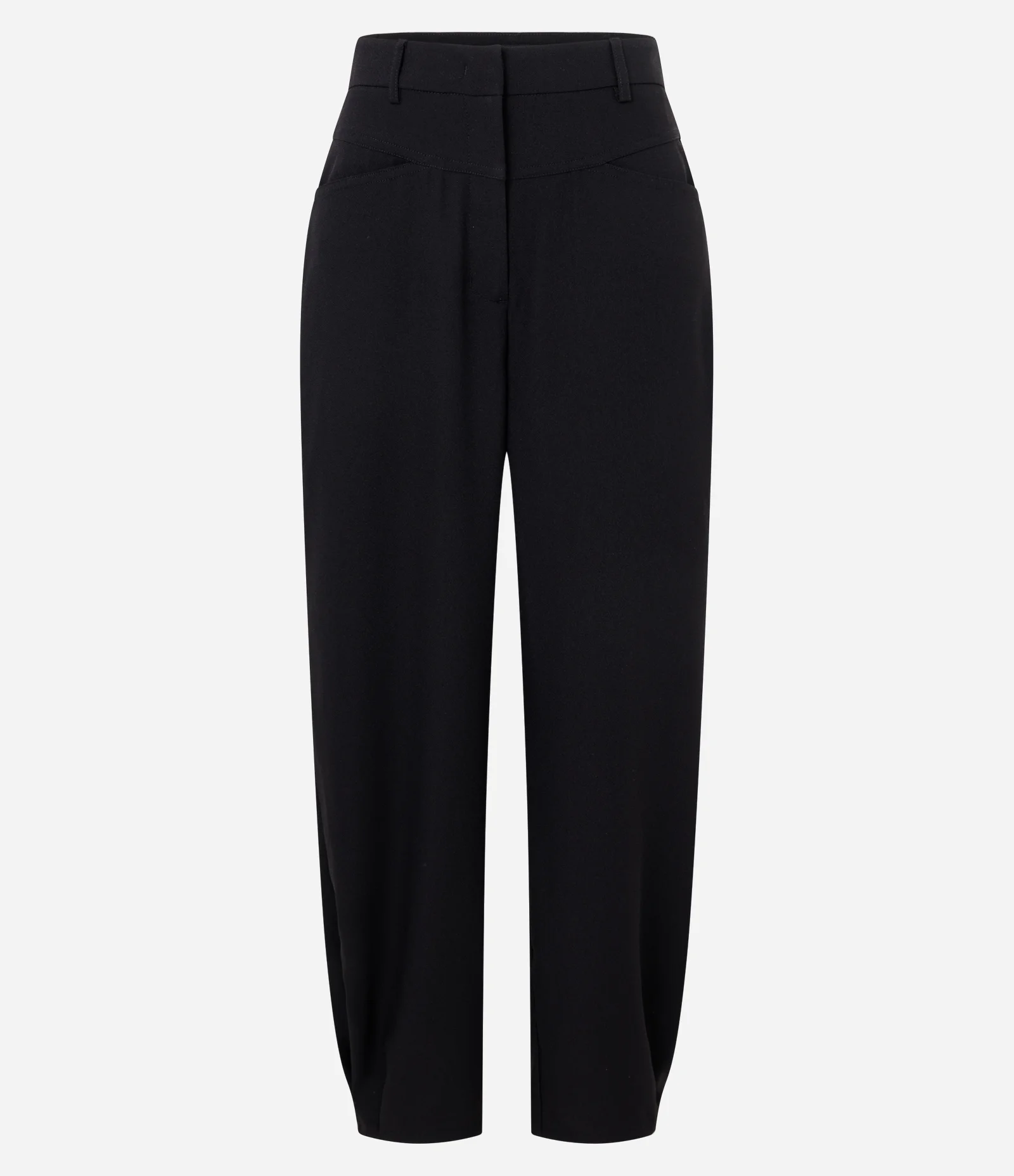 Calça Cenoura em Crepe com Cós Diferenciado Preto 1