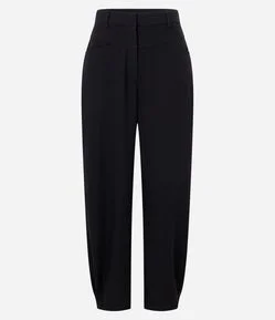 Calça Cenoura em Crepe com Cós Diferenciado