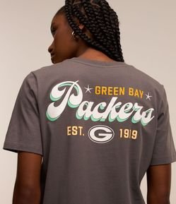 Camiseta Alongada em Algodão com Estampa NFL Packers Frente e Costas