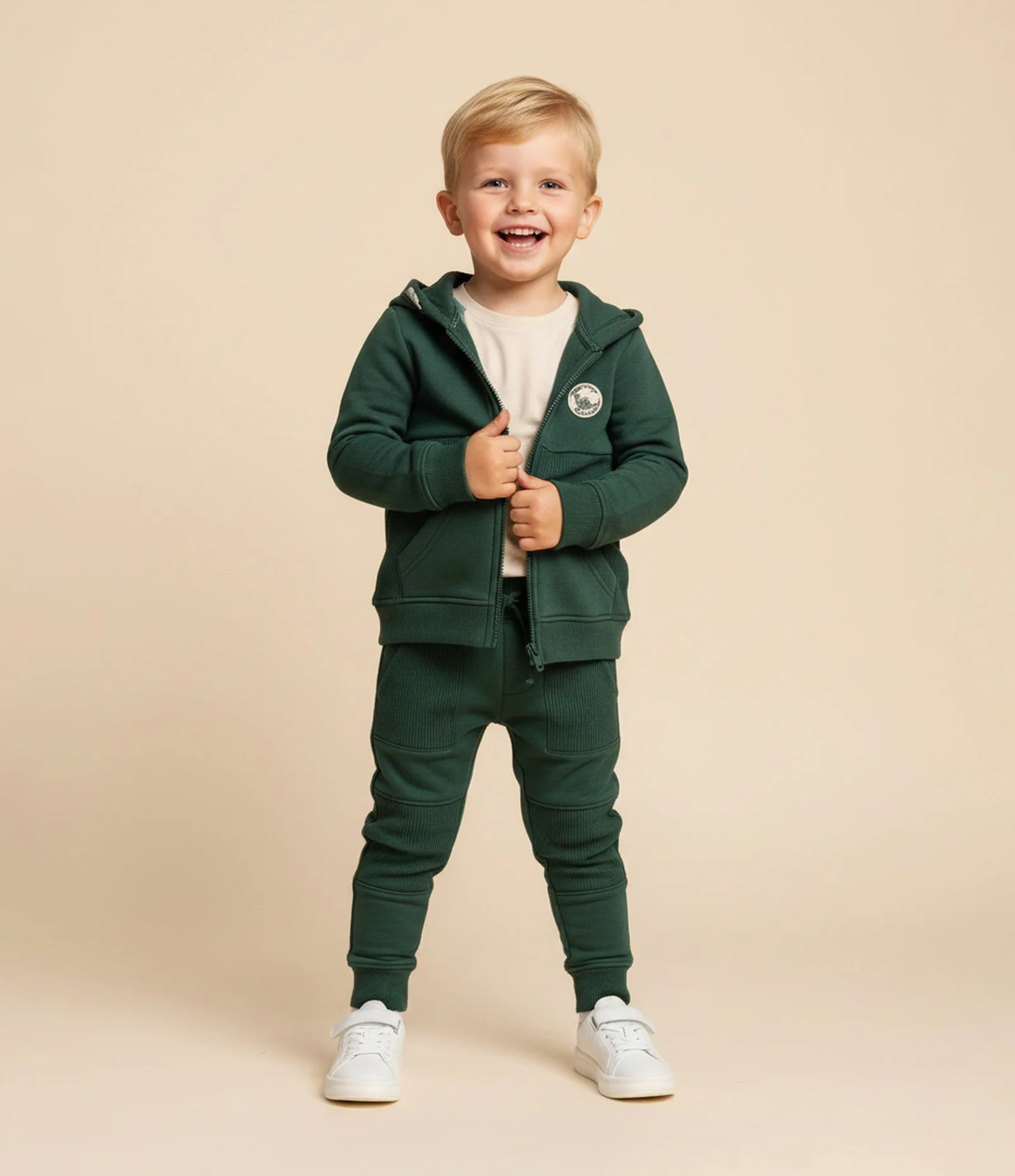 Calça Infantil com Recortes e Texturas - Tam 1 a 6 Anos Verde Escuro 1