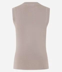 Blusa Sem Manga em Tricô com Recorte Vazado