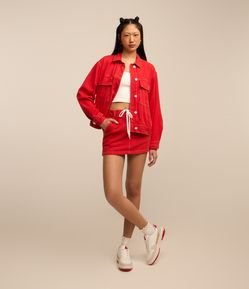 Saia Curta em Sarja com Cadarço para Amarração