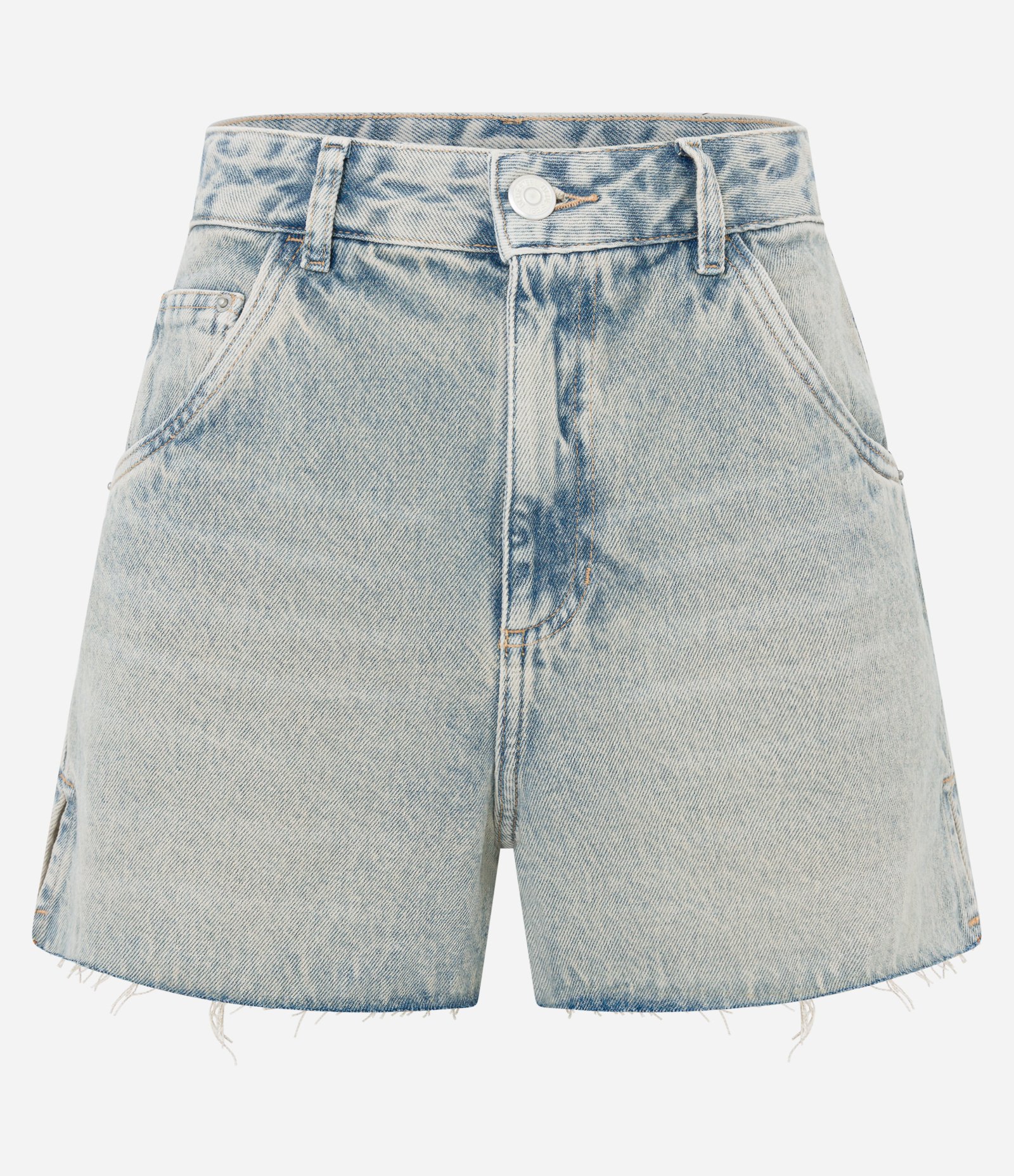 Short Mom em Jeans Dirty Washed com Barra Cortada Azul 5