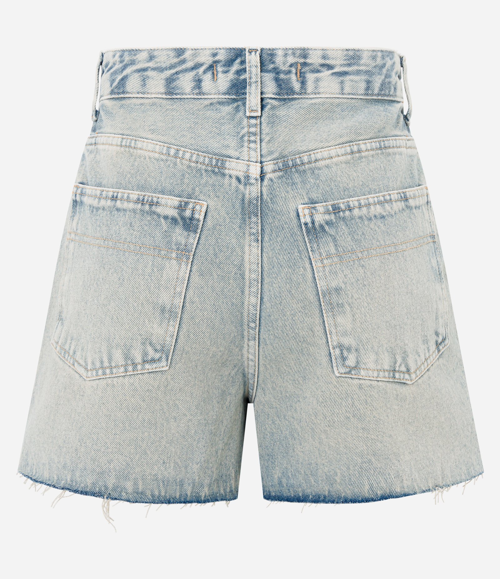 Short Mom em Jeans Dirty Washed com Barra Cortada Azul 6