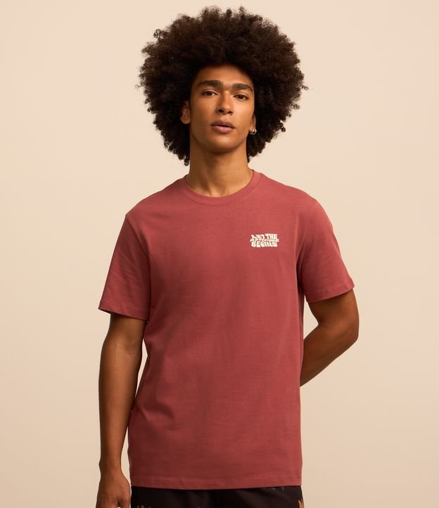 Camiseta Comfort em Algodão com Estampa Lettering