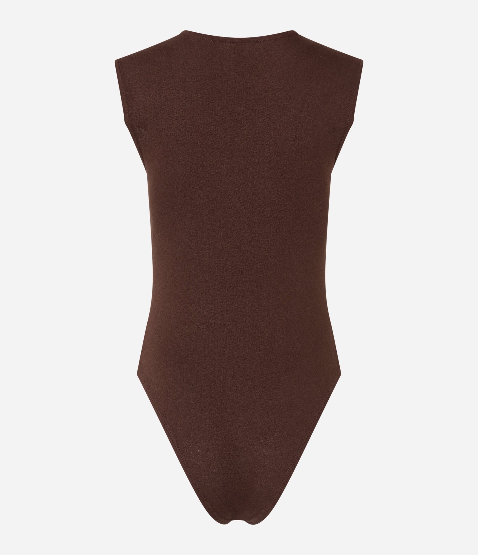 Body em Crepe com Decote Quadrado Marrom 7