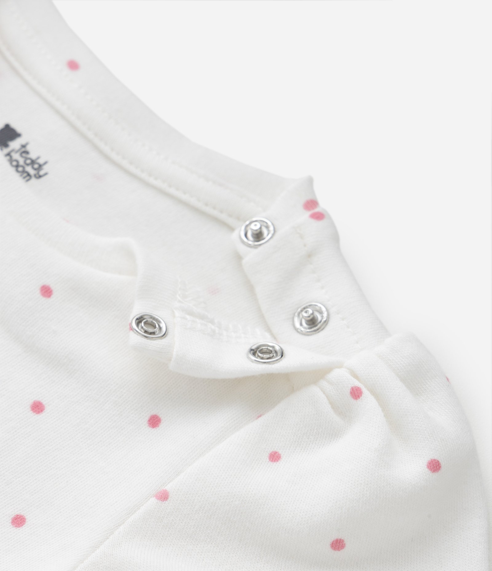 Conjunto Infantil com Bordado Ursinha - Tam 0 a 18 meses Branco/Rosa 6