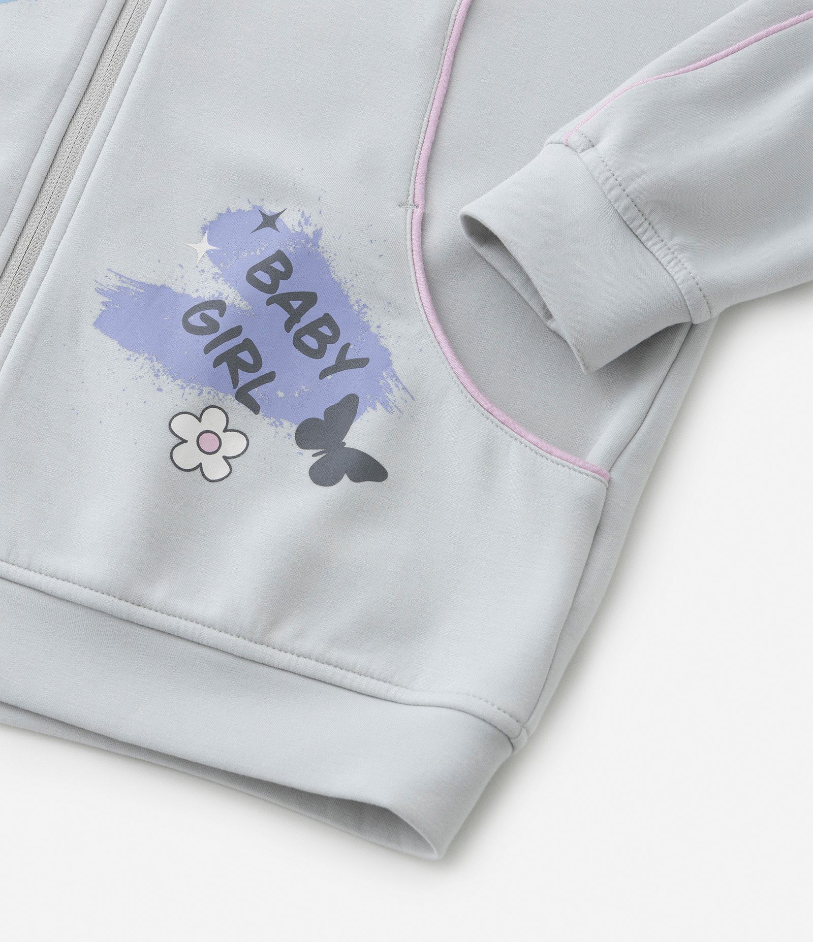 Jaqueta Infantil com Viés Contrastante e Estampa Doodles - Tam 5 a 14 Anos Cinza 5