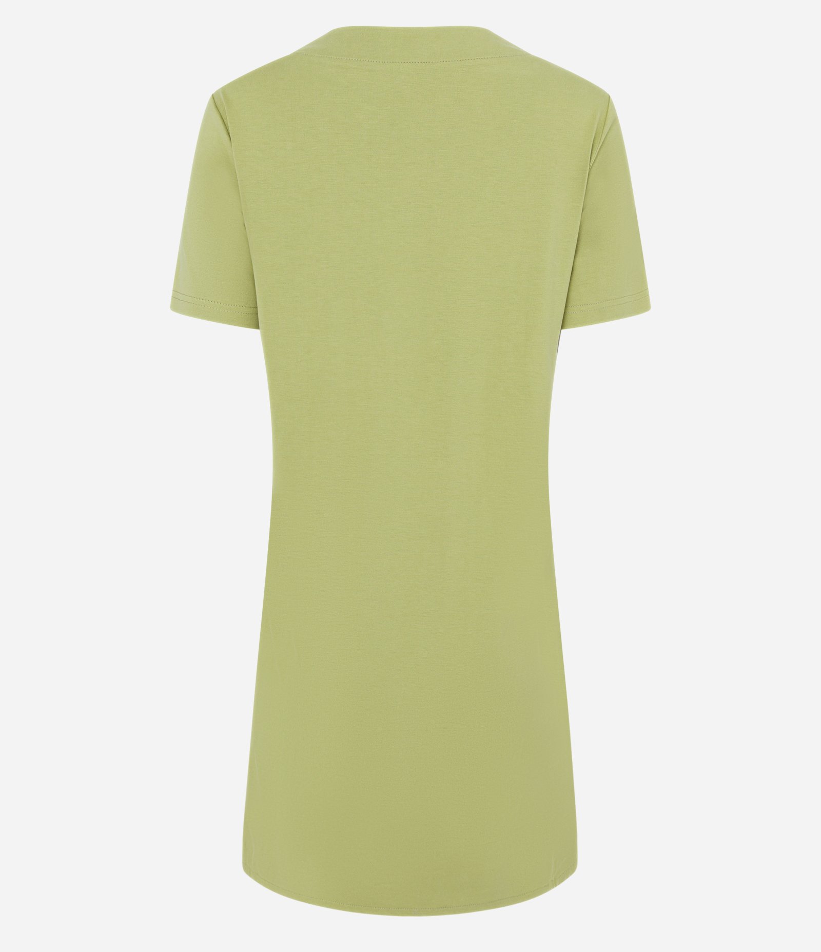 Vestido T-shirt Curto em Viscose com Bolsos Laterais Verde 6