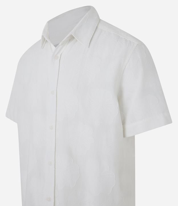 Camisa Regular com Textura Jacquard Floral