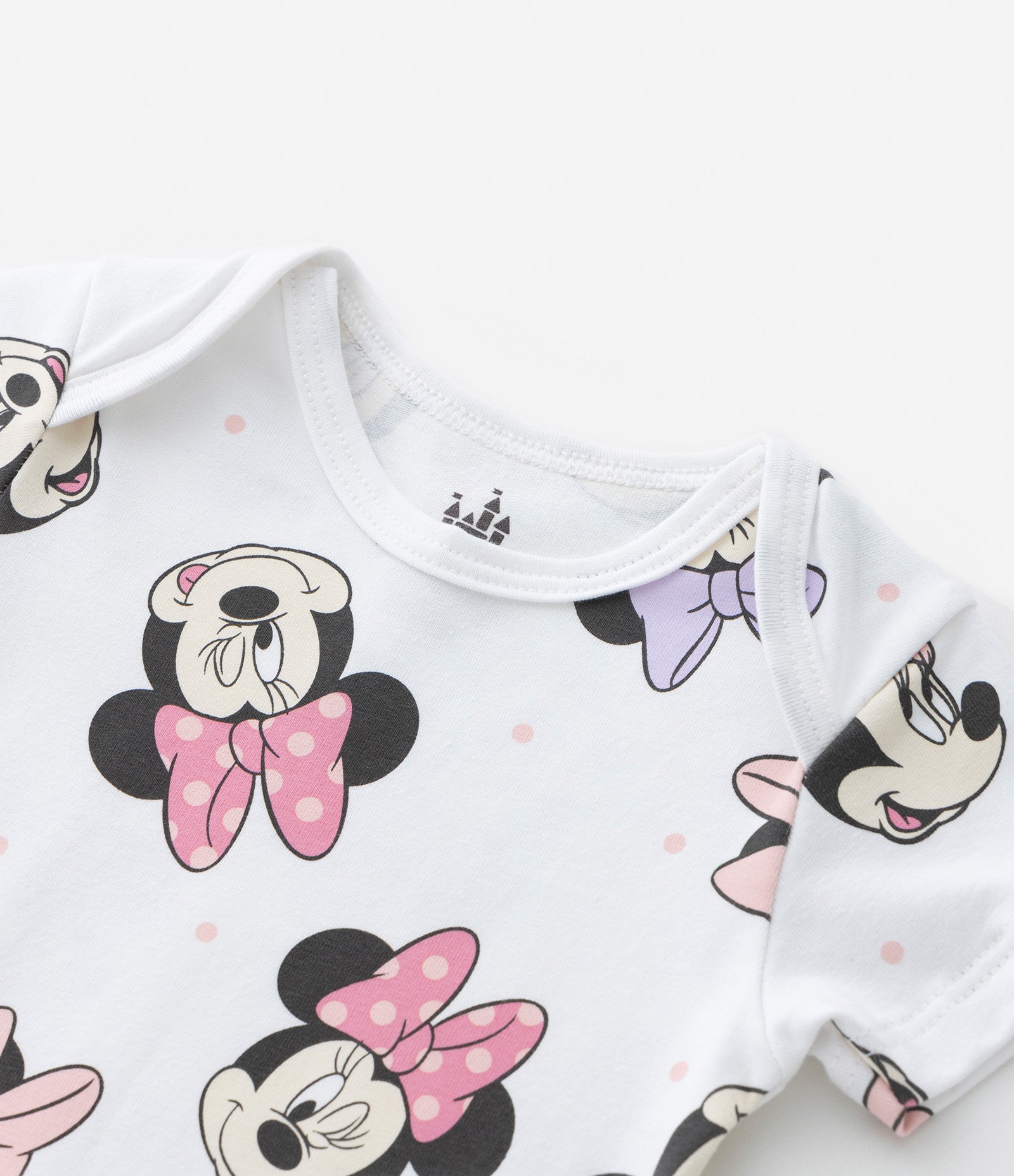 Body Infantil com Estampa Minnie- Tam 0 a 24 meses Branco 6