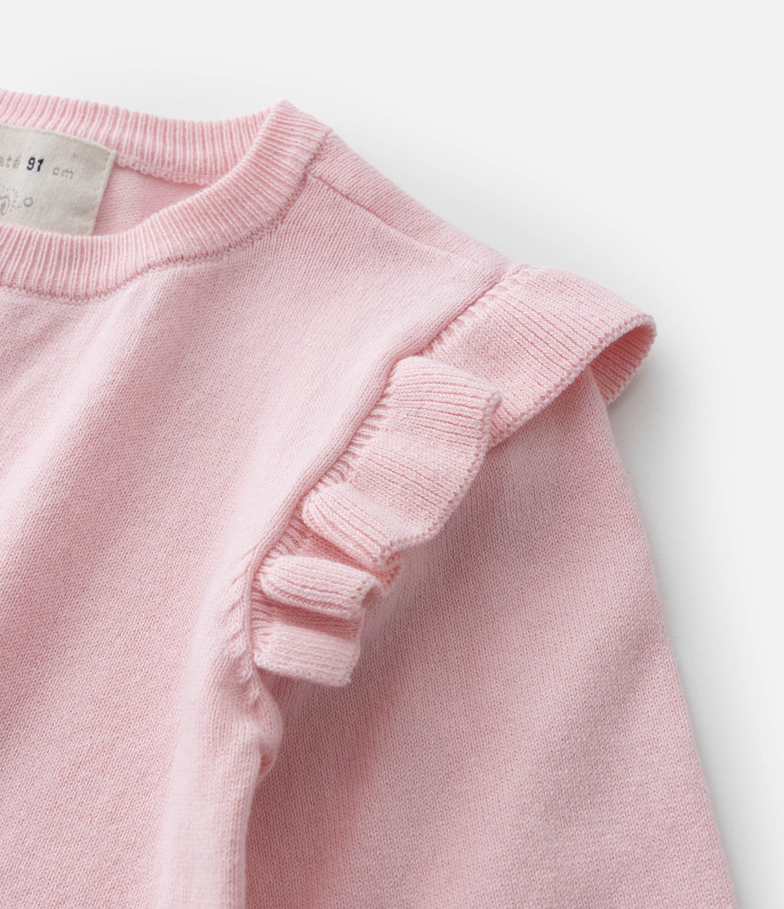 Suéter Infantil em Tricô com Babadinhos - Tam 1 a 5 Anos Rosa 5