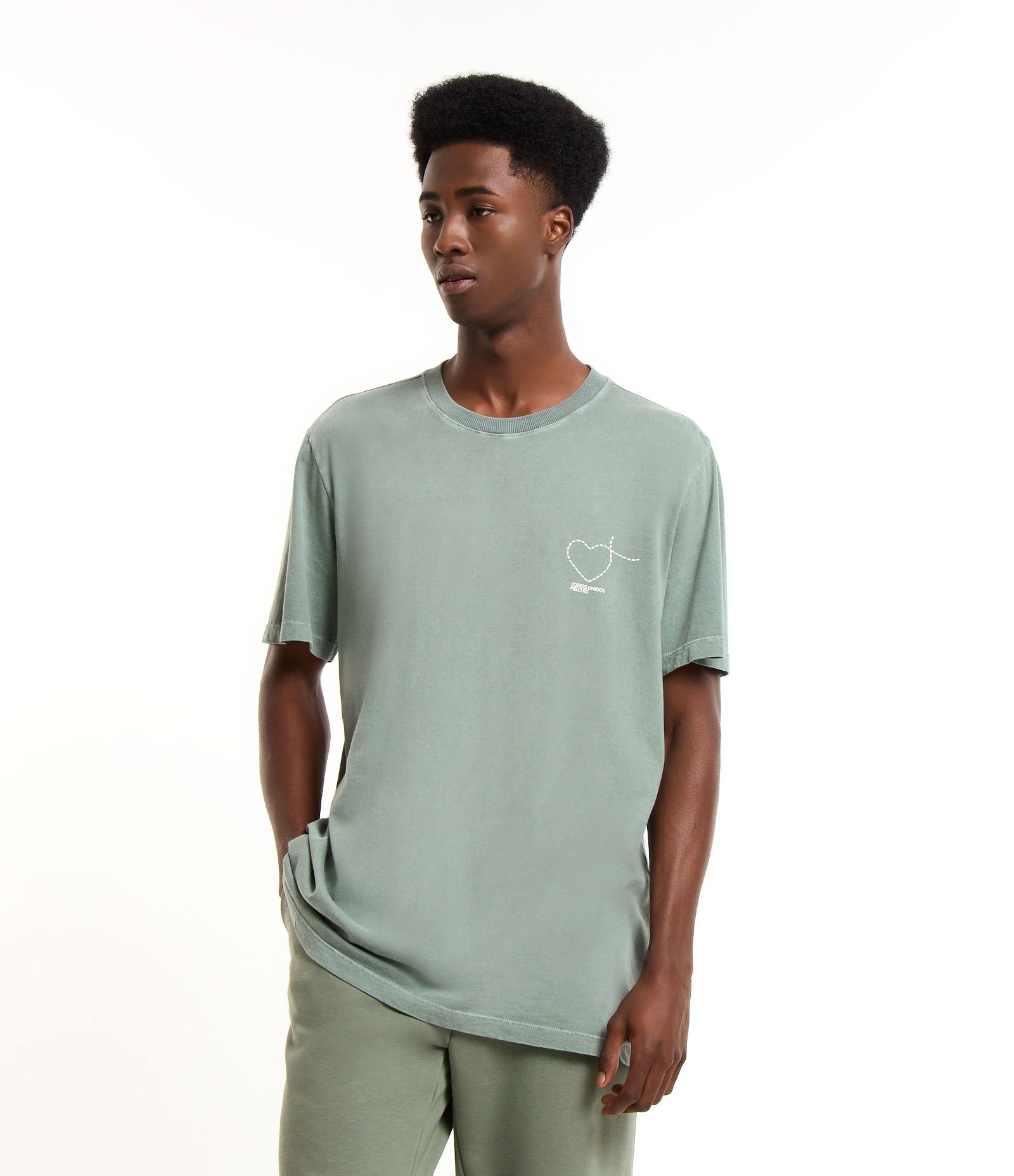 Camiseta em Algodão com Estampa Todos Unidos pelo RS Verde 3