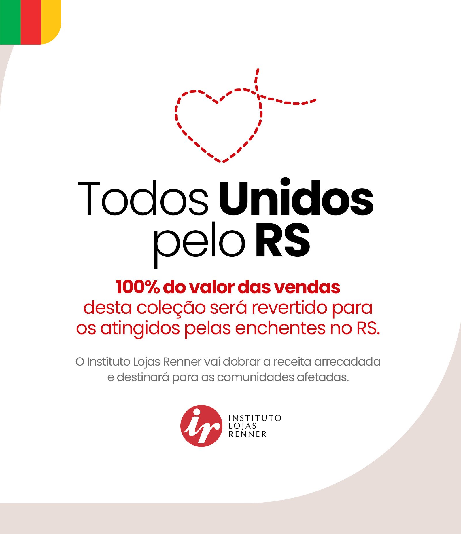 Camiseta em Algodão com Estampa Todos Unidos pelo RS Verde 5