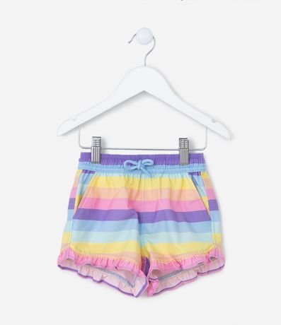 Short Infantil com Babadinhos e Listras - Tam 1 a 5 Anos Short Infantil com Babadinhos e Listras - Tam 1 a 5 Anos