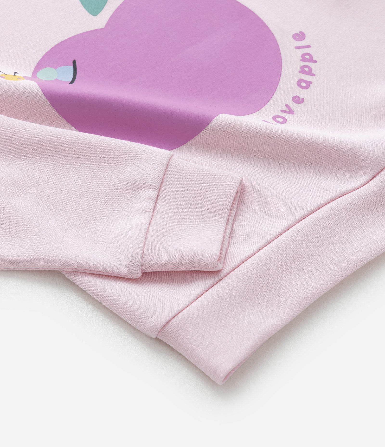 Blusão Infantil em Modal com Estampa Love Apple - Tam 1 a 5 Anos Rosa 5