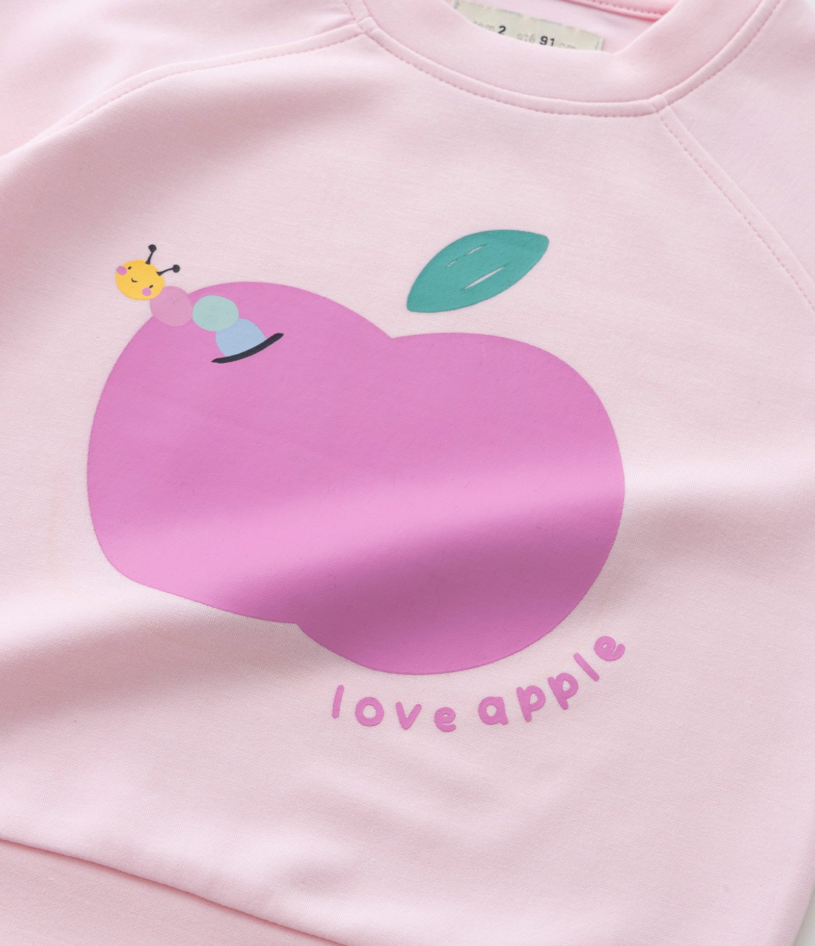 Blusão Infantil em Modal com Estampa Love Apple - Tam 1 a 5 Anos Rosa 6