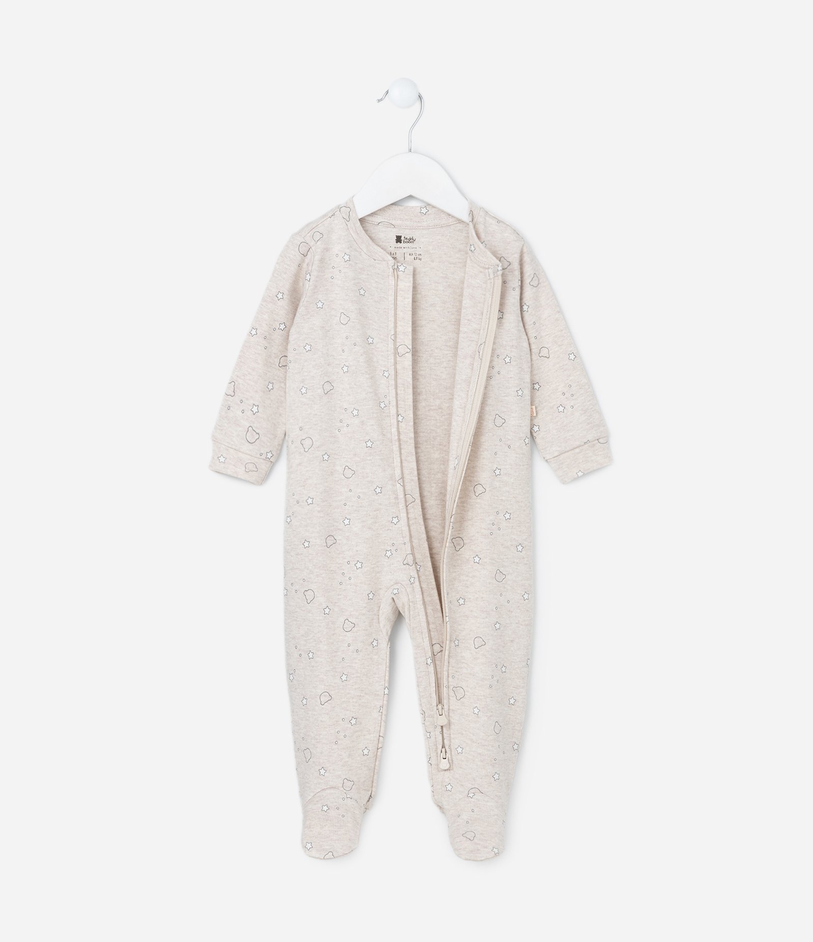 Macacão Infantil em Algodão com Estampa Estrelinhas Off White 4