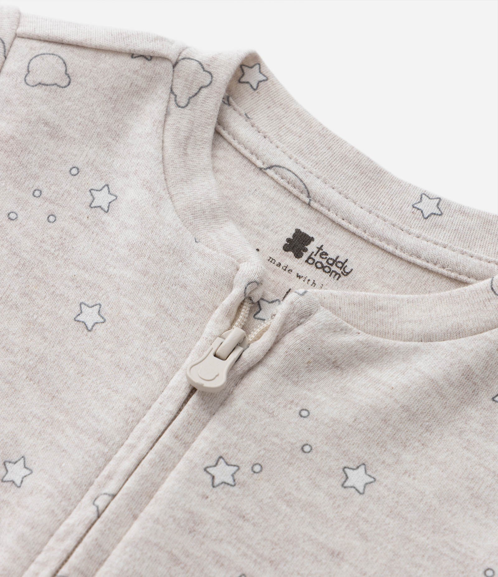 Macacão Infantil em Algodão com Estampa Estrelinhas Off White 7