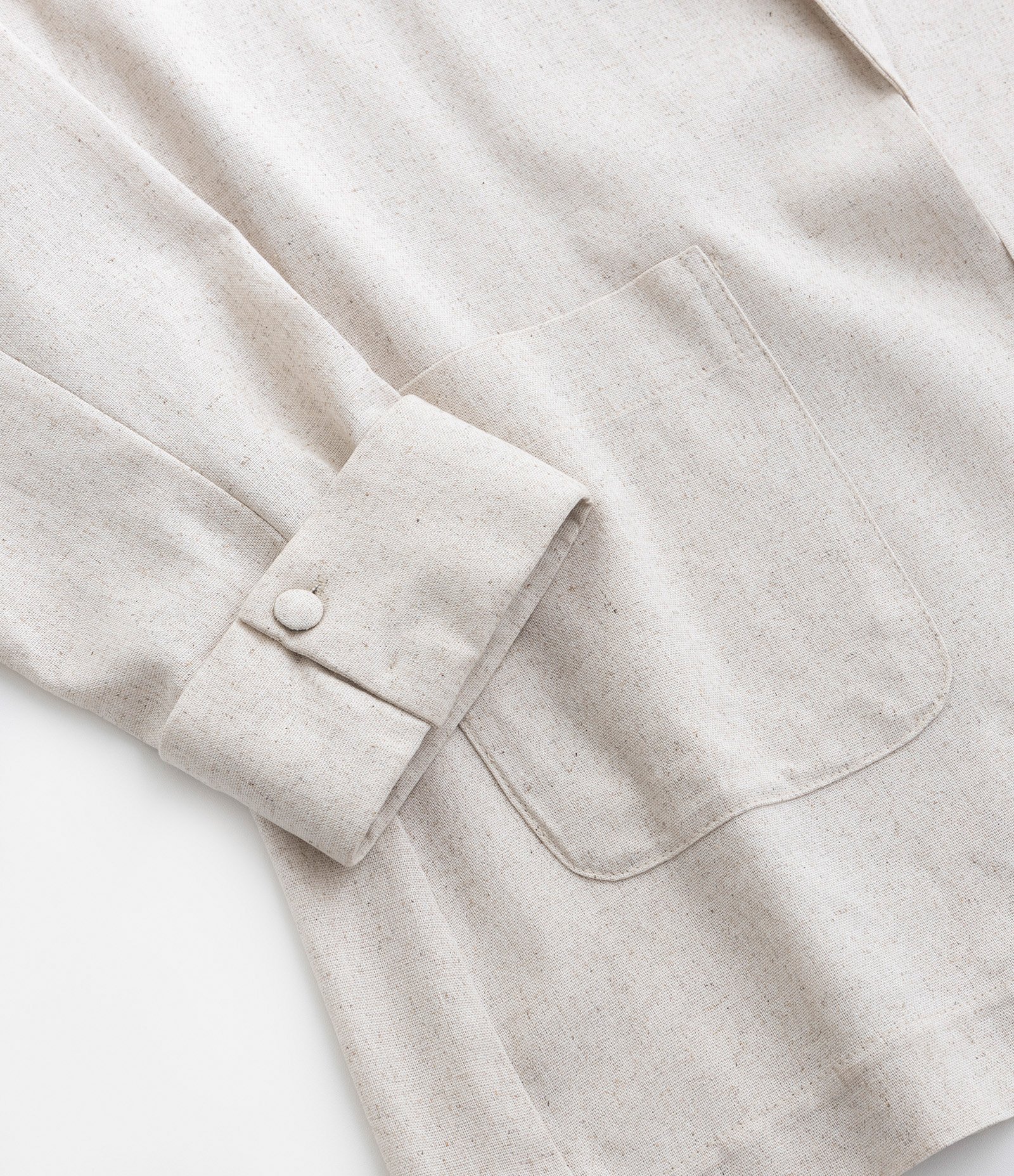 Blazer Alongado com Linho Efeito Cru Curve & Plus Size Bege 7