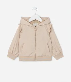 Jaqueta Infantil com Babadinhos e Capuz - Tam 1 a 5 Anos