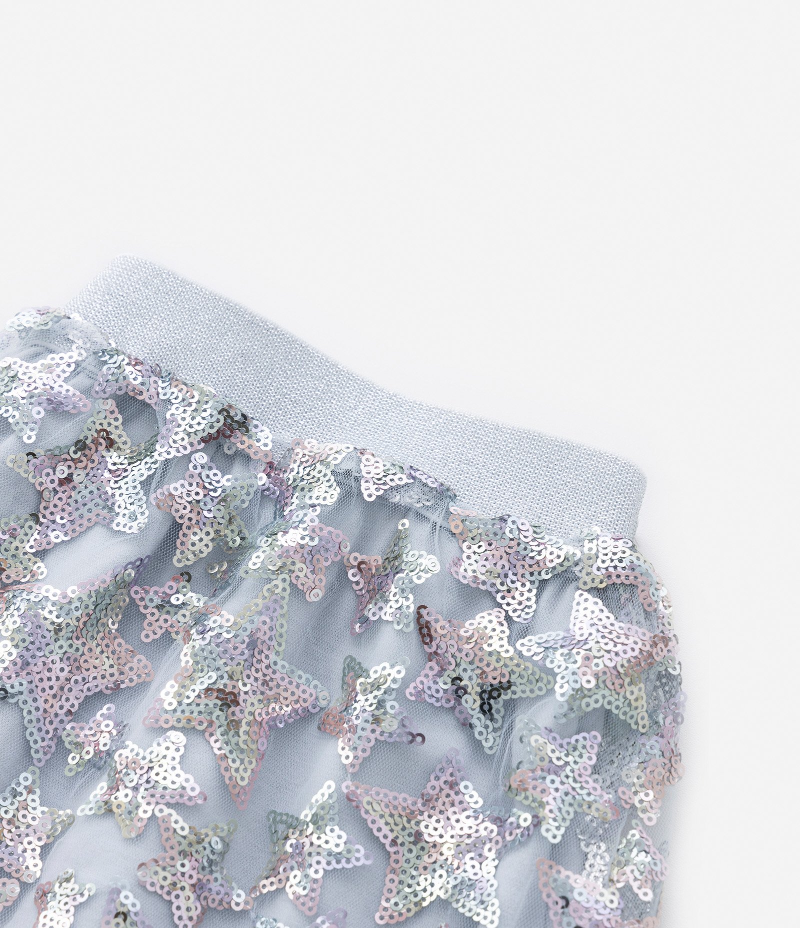 Saia Infantil em Tule com Bordado de Estrelas em Paetês - Tam 5 a 14 Anos Prata 5