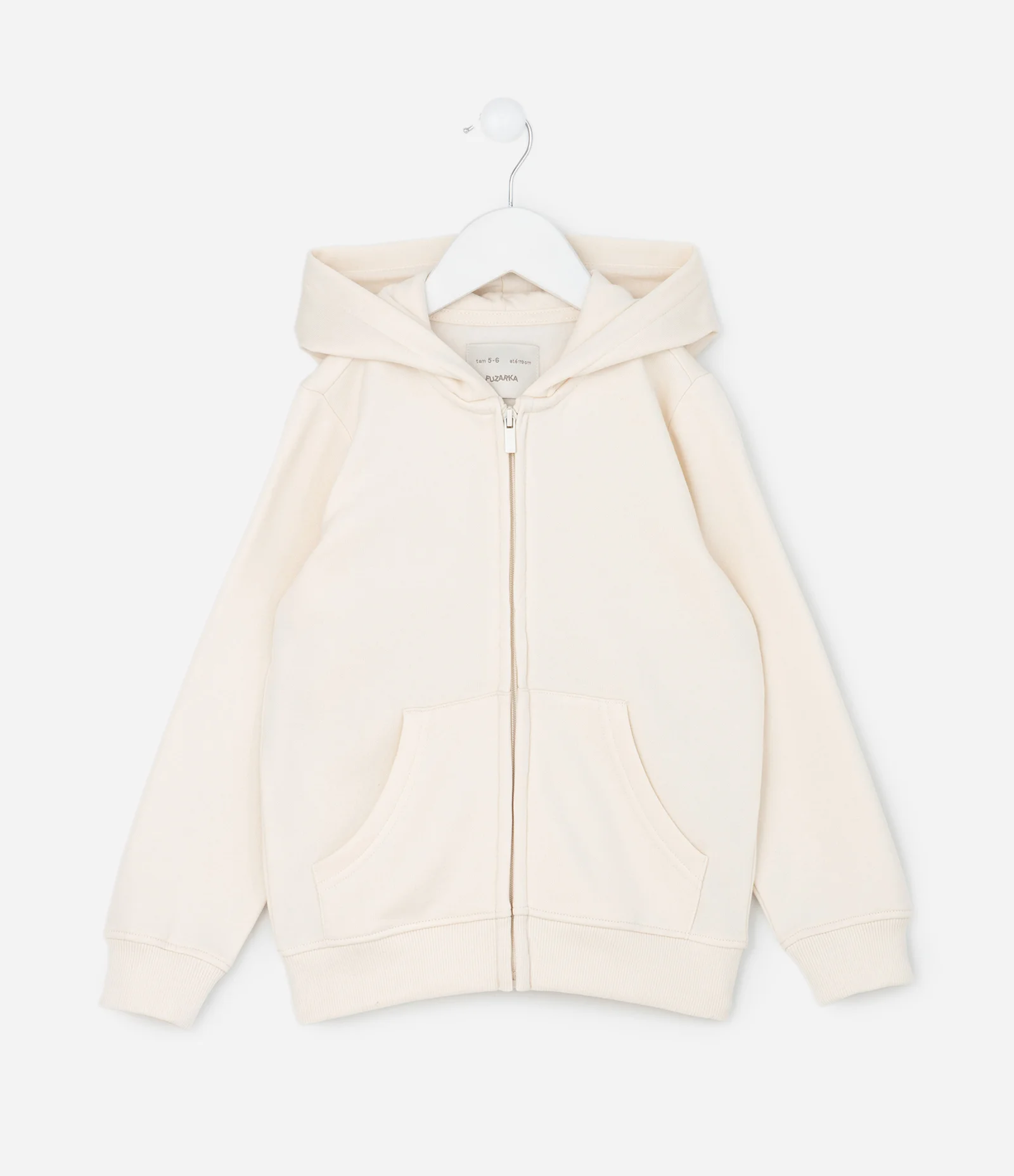 Jaqueta Infantil em Moletom Quentinho com Capuz - Tam 5 a 14 Anos Bege 1