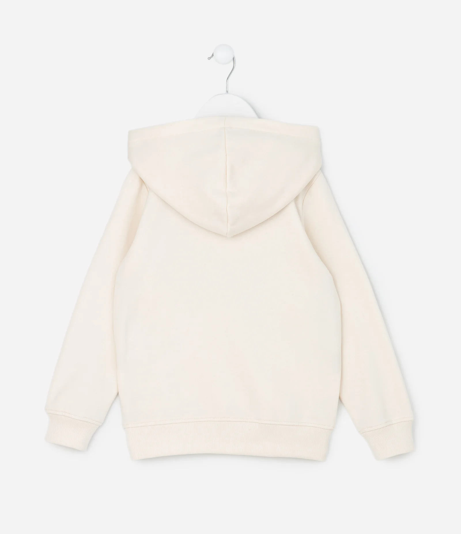 Jaqueta Infantil em Moletom Quentinho com Capuz - Tam 5 a 14 Anos Bege 2