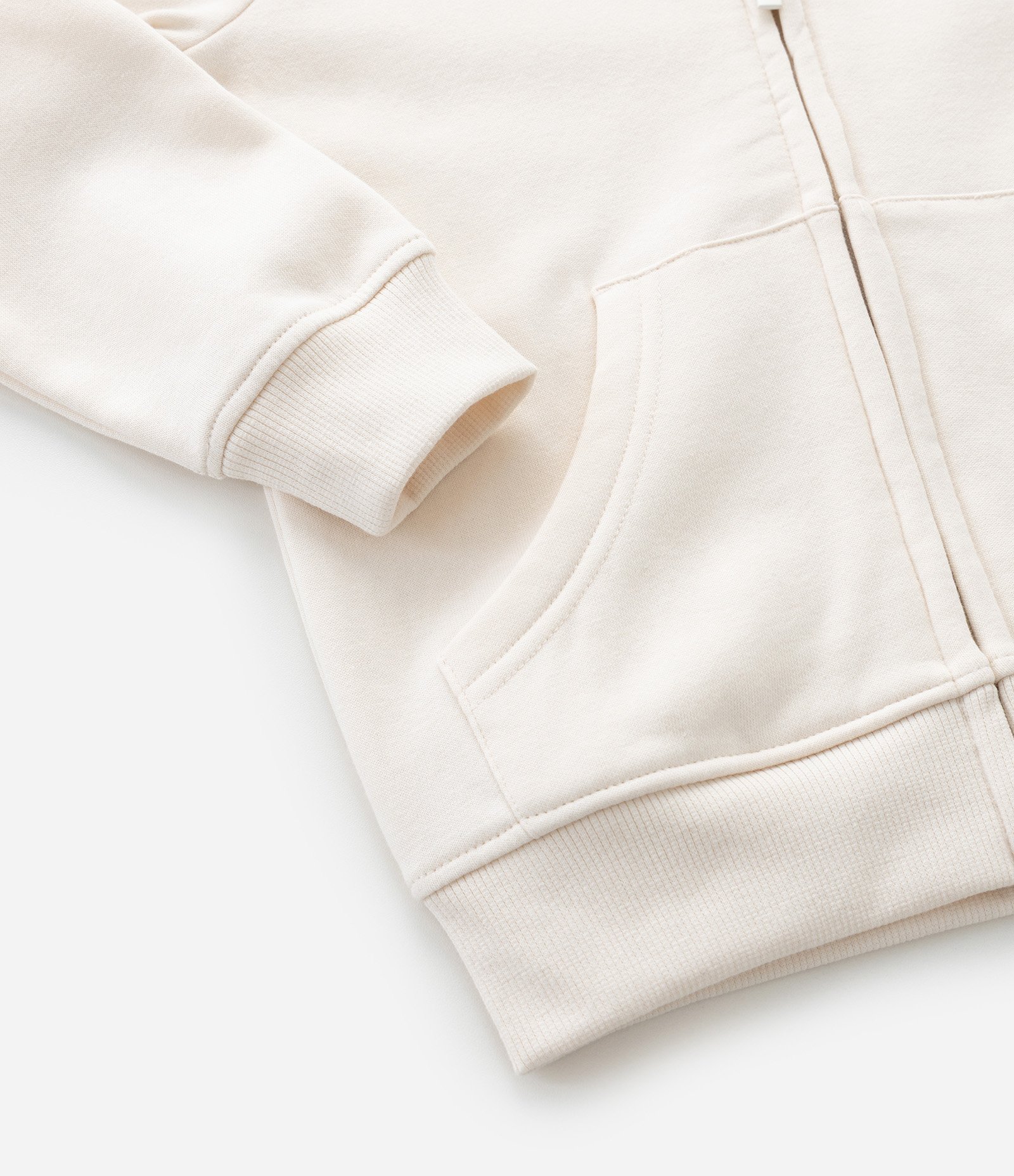 Jaqueta Infantil em Moletom Quentinho com Capuz - Tam 5 a 14 Anos Bege 6