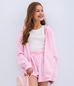 Jaqueta Infantil em Moletom Quentinho com Capuz - Tam 5 a 14 Anos