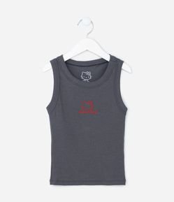 Regata Infantil Canelada com Bordado da Hello Kitty -Tam 5 a 14 Anos