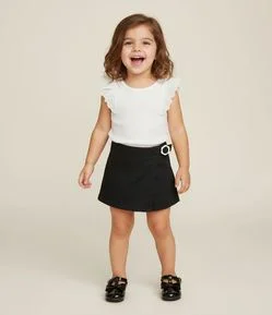 Regata Infantil em Ribana com Babado em Broderie - Tam 1 a 5 Anos