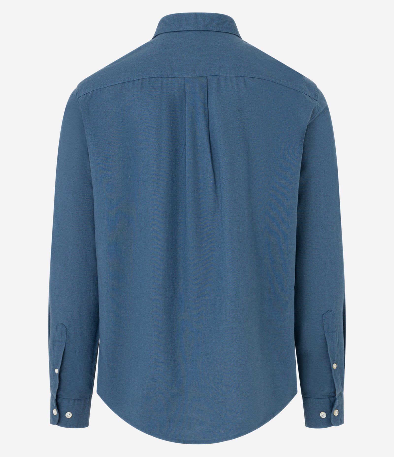 Camisa Comfort Básica em Linho e Algodão Azul 5