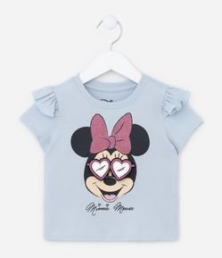 Camiseta Infantil com Babados e Estampa da Minnie - Tam 1 a 6 Anos