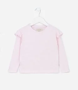 Blusa Infantil em Tricô com Babadinhos - Tam 1 a 5 Anos