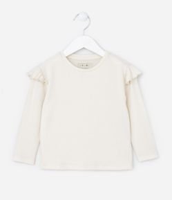 Blusa Infantil em Tricô com Babadinhos - Tam 1 a 5 Anos