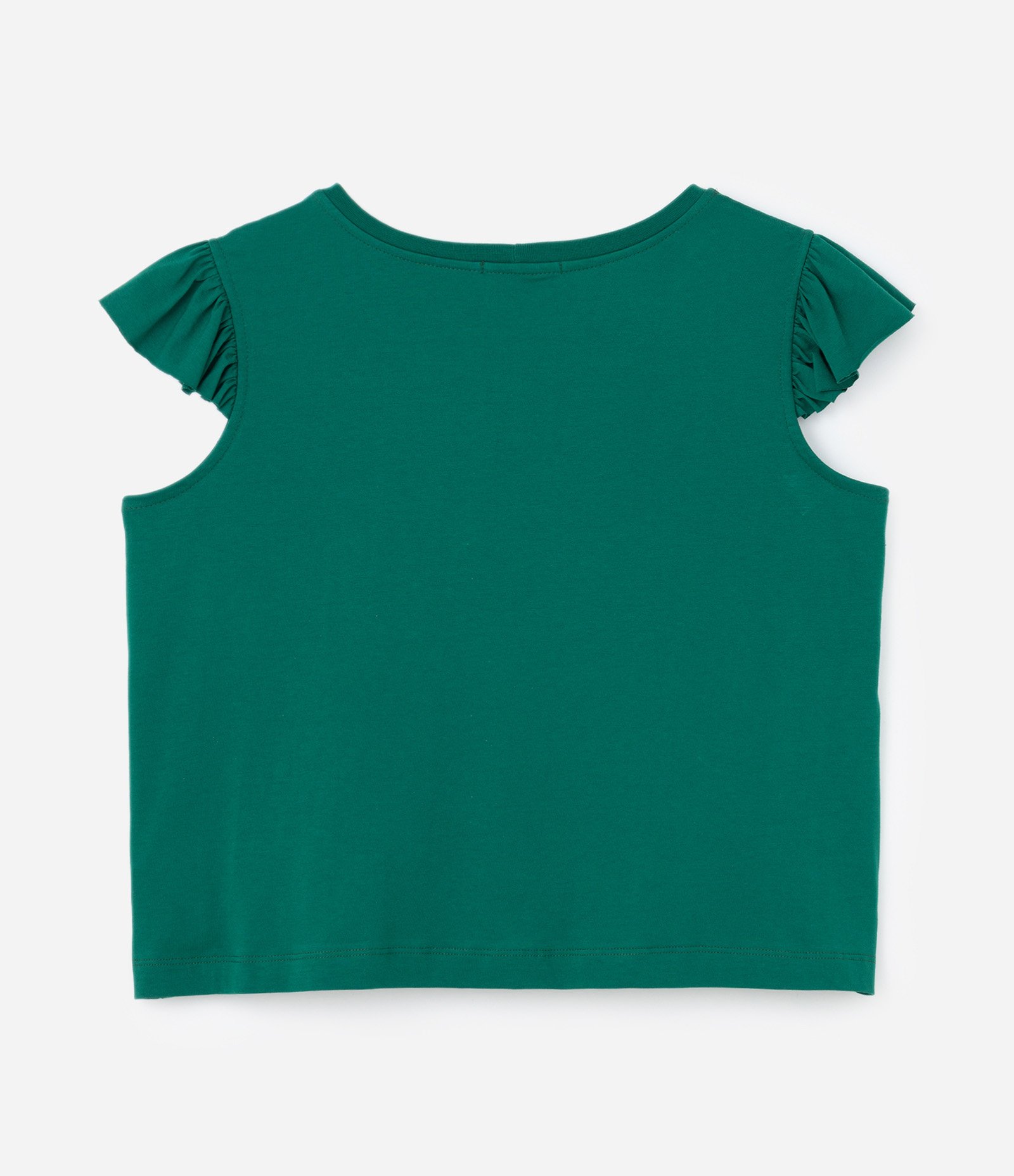 Blusa em Algodão com Mangas de Babado Curve & Plus Size Verde 4