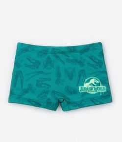 Sunga Boxer Infantil com Estampa Jurassic World - Tam 5 a 12 Anos