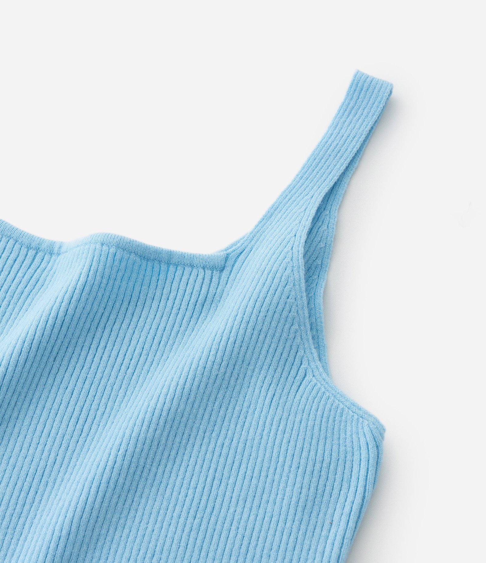 Blusa Cropped Infantil Canelada em Tricô - Tam 5 a 14 anos Azul 4