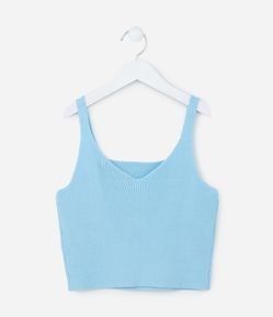 Blusa Cropped Infantil Canelada em Tricô - Tam 5 a 14 anos
