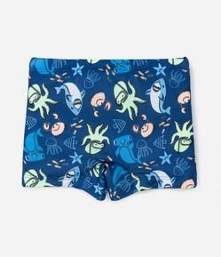 Sunga Boxer Infantil com Estampa Fundo do Mar - Tam 1 a 4 Anos