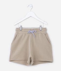 Short em Microfibra com Cós Elástico e Cordinha - Tam 5 a 14 Anos