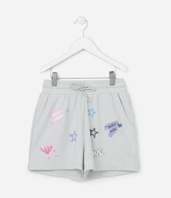 Bermuda Infantil em Microfibra com Estampa Divertida Baby Girl -Tam 5 a 14 Anos